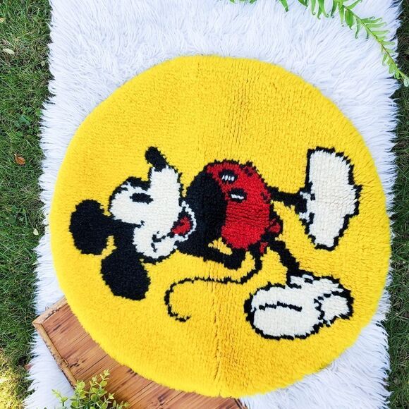Vtg Shillcraft MICKEY MOUSE HEAD Latch Hook Rug - Picture 7 of 10